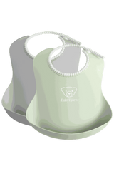 Baby Bib, 2-pack - Gray/Powder green