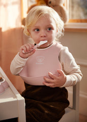 Baby Bib, 2-pack - Gray/Powder pink