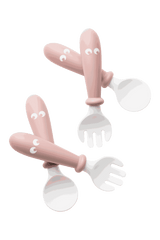 Baby Spoon and Fork, 4 pcs - Powder pink