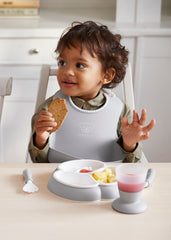Baby Bib, 2-pack - Gray/Powder green