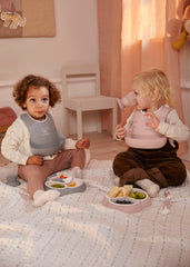 Baby Bib, 2-pack - Gray/Powder pink