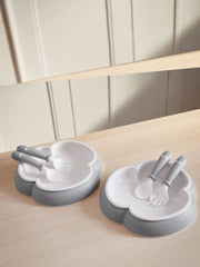 Baby Plate, Spoon and Fork, 2 sets - Gray