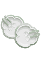 Baby Plate, Spoon and Fork, 2 sets - Powder green