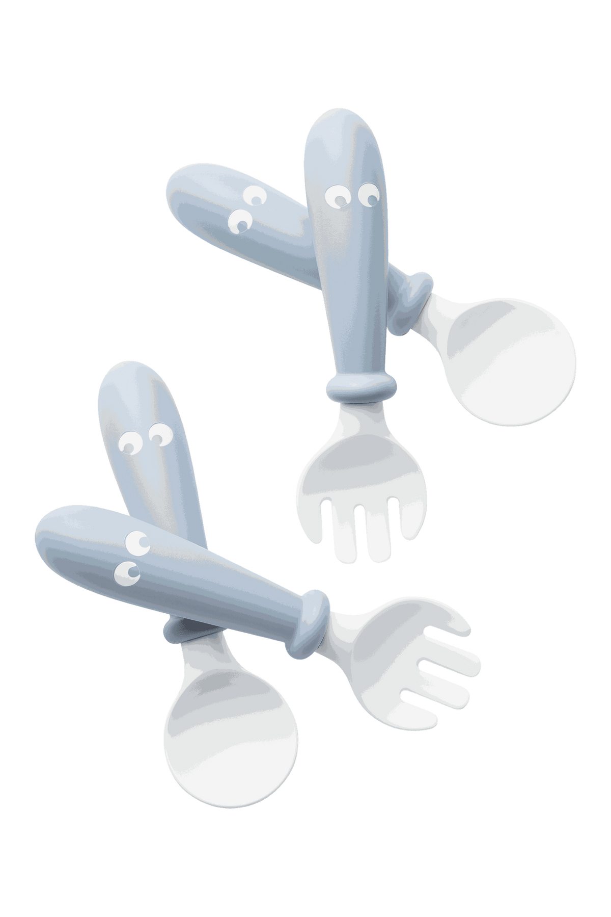 Baby Spoon and Fork, 4 pcs - Powder blue