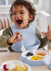 Baby Bib, 2-pack - Powder Green/ Powder Blue