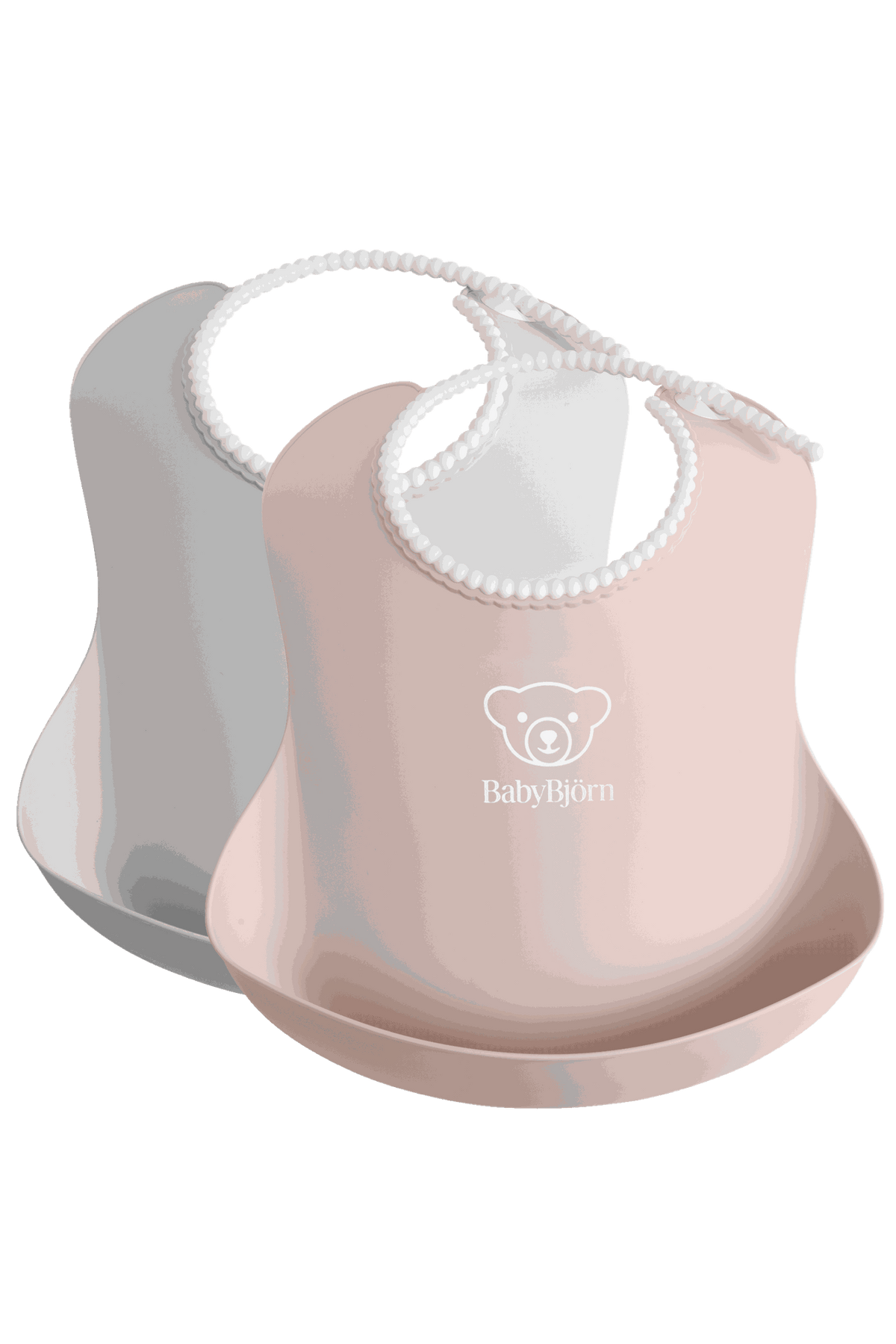 Baby Bib, 2-pack - Gray/Powder pink