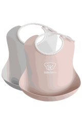 Baby Bib, 2-pack - Gray/Powder pink