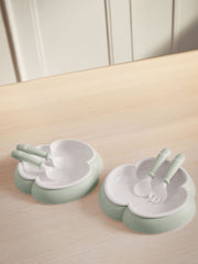 Baby Plate, Spoon and Fork, 2 sets - Powder green